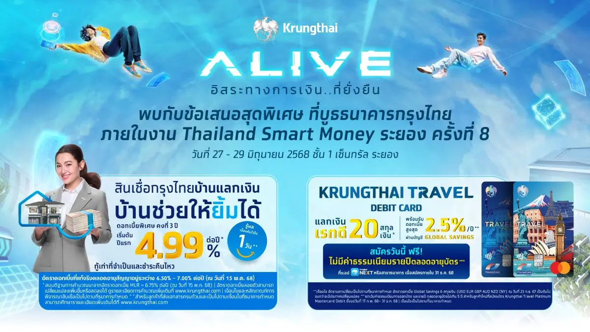 กรุงไทยปักหมุดภาคตะวันออก ขนโปรฯ เด็ด ร่วมงาน Thailand Smart Money ระยอง 27-29 มิ.ย.นี้