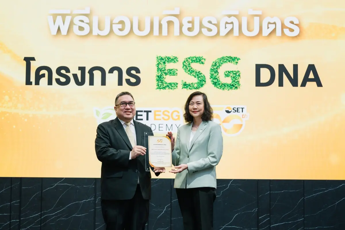 Bangchak Strengthens Sustainability Across the Organization Receives ESG DNA Certificate from SET