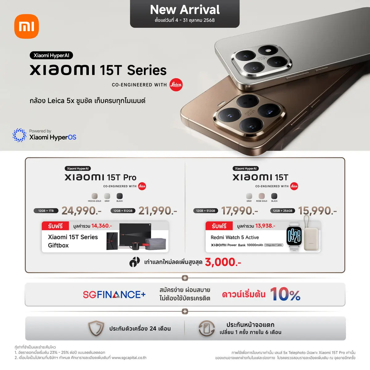 Xiaomi 15T Series วางจำหน่ายอย่างเป็นทางการในไทยแล้ว พร้อมโปรโมชันพิเศษตลอดเดือนตุลาคม 2568