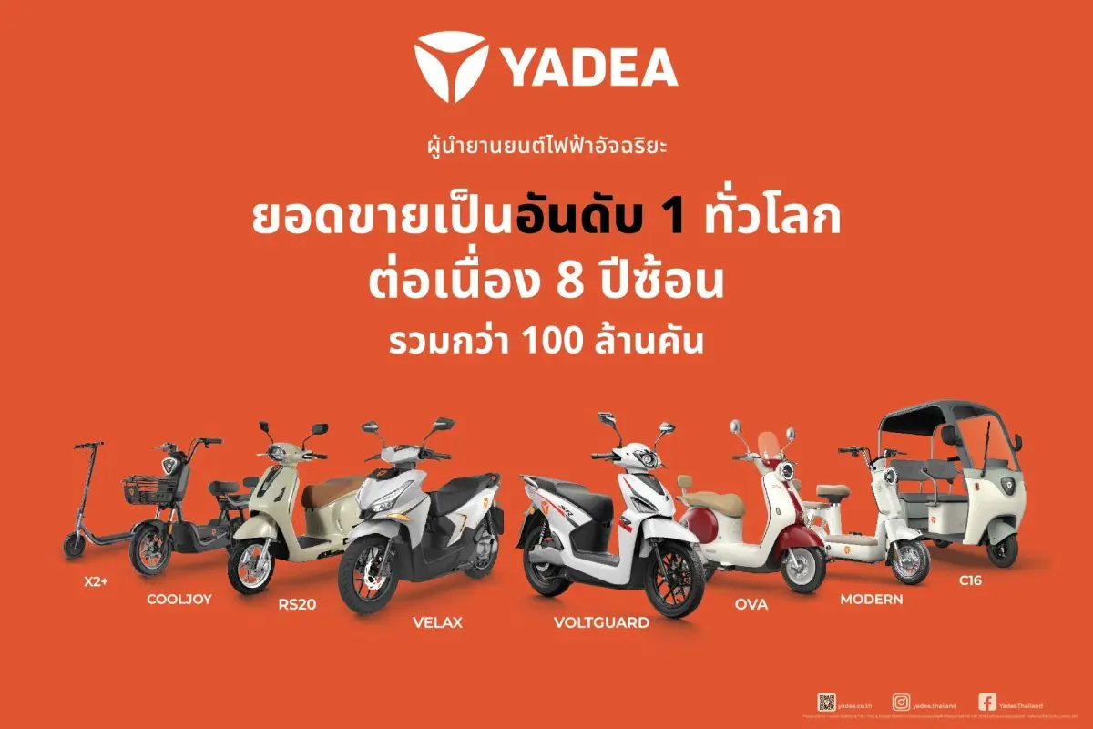 YADEA Thailand แบรนด์ผู้นำรถมอเตอร์ไซค์ไฟฟ้าอัจฉริยะระดับโลก ได้รับ ใบรับรองส่งเสริมการลงทุน (Investment Promotion Certificate) จาก สำนักงานคณะกรรมการส่งเสริมการลงทุน (BOI) อย่างเป็นทางการ ...