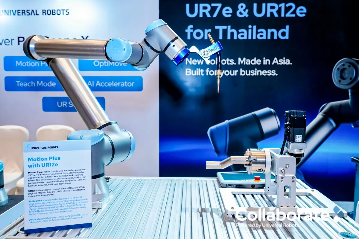 พร้อมโชว์ไฮไลต์ AI Accelerator และไลน์อัปโคบอทรุ่นใหม่ล่าสุด UR8 Long, UR15, UR7e และ UR12e Universal Robots (UR) ผู้นำระดับโลกด้านหุ่นยนต์โคบอท จัดงาน Collaborate Thailand 2025 อย่างยิ่งใหญ่ในกรุง...