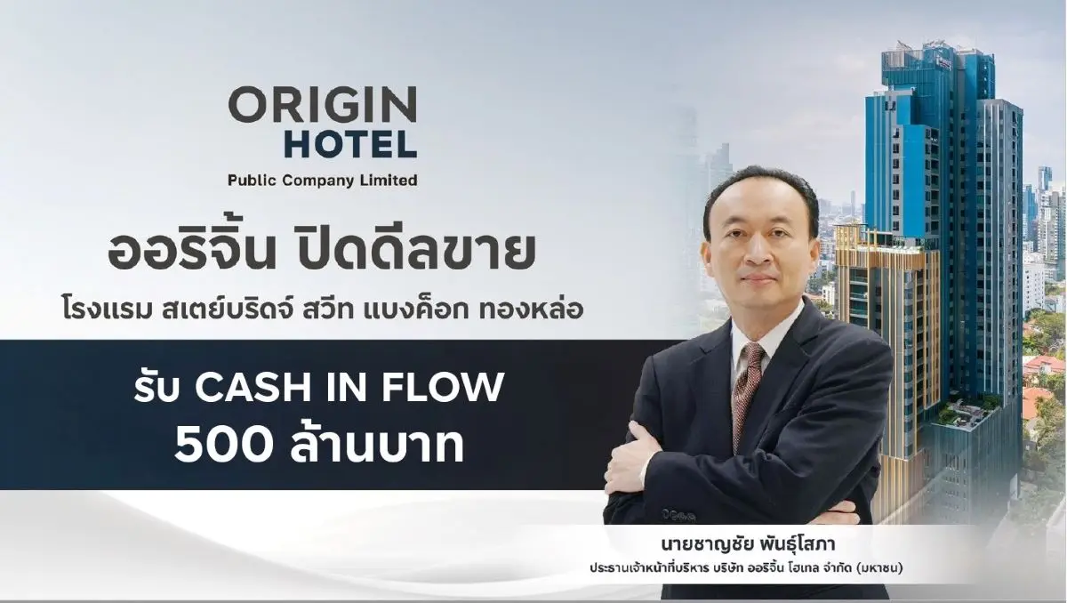 มีกระแสเงินสดรับสุทธิ เพิ่มขึ้นกว่า 500 ล้านบาท พร้อมบันทึกกำไร ไตรมาส 4/2568 ออริจิ้น โฮเทล กลุ่มธุรกิจสร้างรายได้ประจำ (Hospitality & Tourism) ในเครือ ออริจิ้น พร็อพเพอร์ตี้...