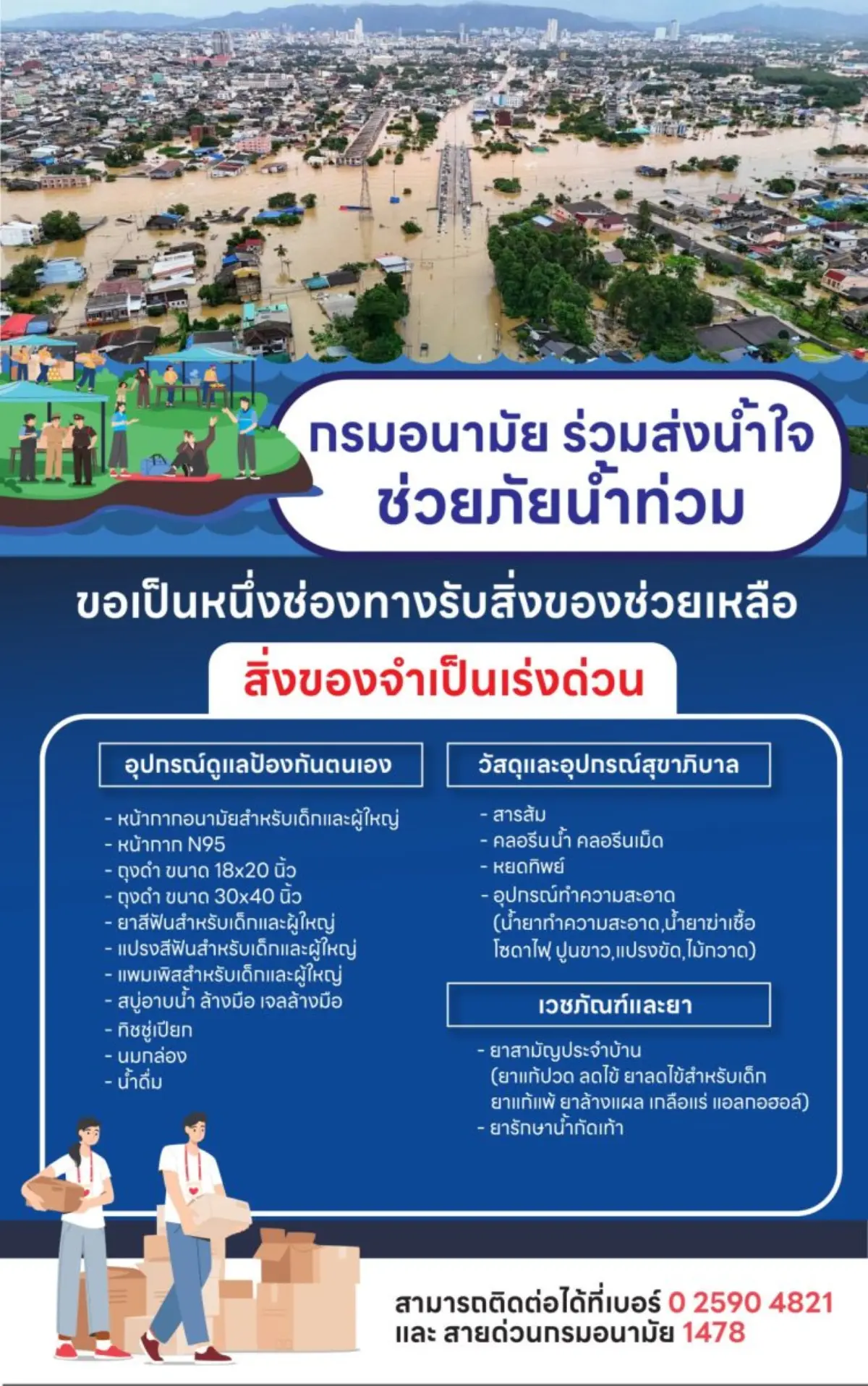 แพทย์หญิงอัมพร เบญจพลพิทักษ์ อธิบดีกรมอนามัย กล่าวว่า จากเหตุการณ์ในพื้นที่ภาคใต้ส่งผลให้ประชาชนในพื้นที่ดังกล่าว ได้รับผลกระทบด้านการดำรงชีวิตเป็นอย่างมาก ทั้งขาดแคลนน้ำดื่ม อาหาร...