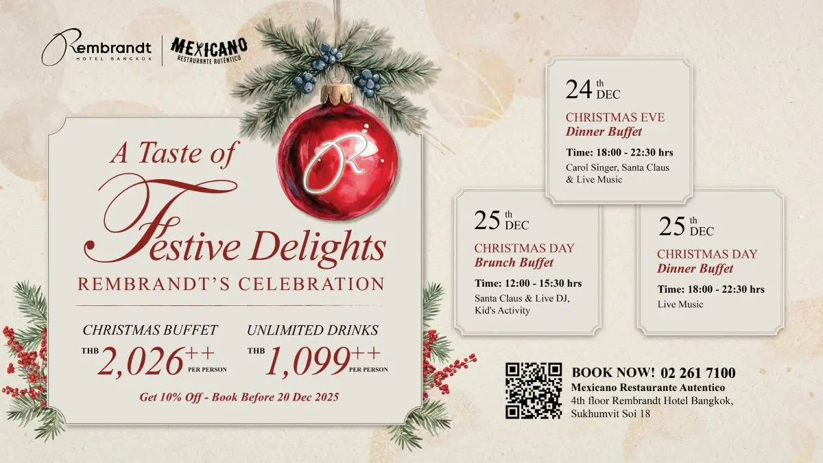 Best Christmas Buffet &amp; New Year’s Eve Dinner 2025 in Bangkok at Rembrandt Hotel Bangkok