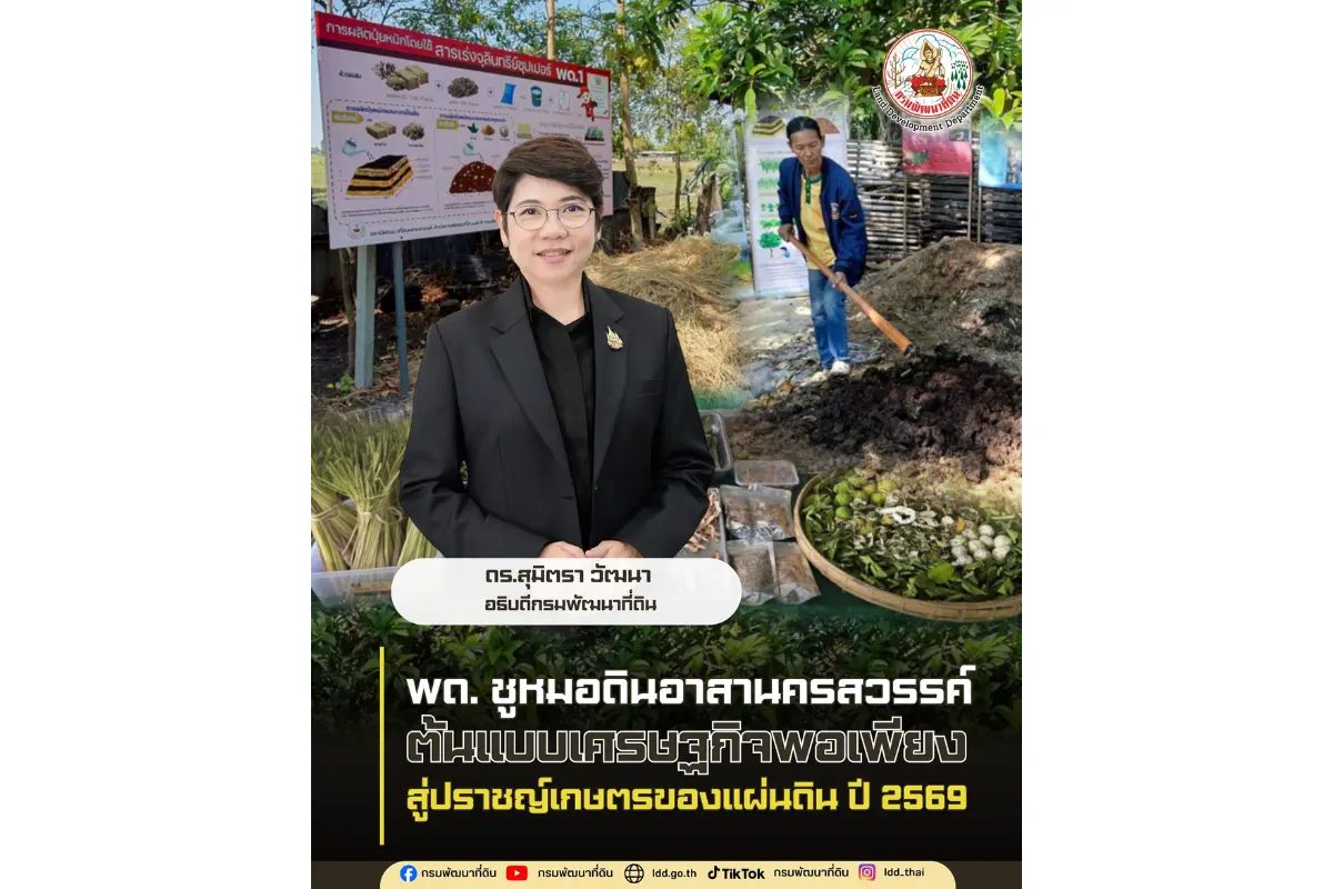 ดร.สุมิตรา วัฒนา อธิบดีกรมพัฒนาที่ดิน เปิดเผยว่า กระทรวงเกษตรและสหกรณ์ กำหนดให้มีการสรรหาและแต่งตั้ง ปราชญ์เกษตรของแผ่นดิน เป็นประจำทุกปี เพื่อยกย่องและเชิดชูเกียรติบุคคลที่มีภูมิปัญญาด้านการ...