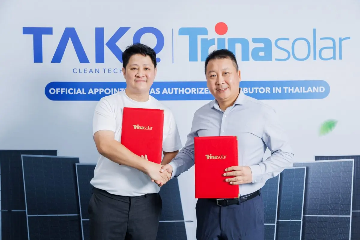 Trinasolar, a global leader in smart photovoltaic (PV) and energy storage solutions, is pleased to announce the appointment of Tako Cleantech as its authorized module distributor for Thailand....