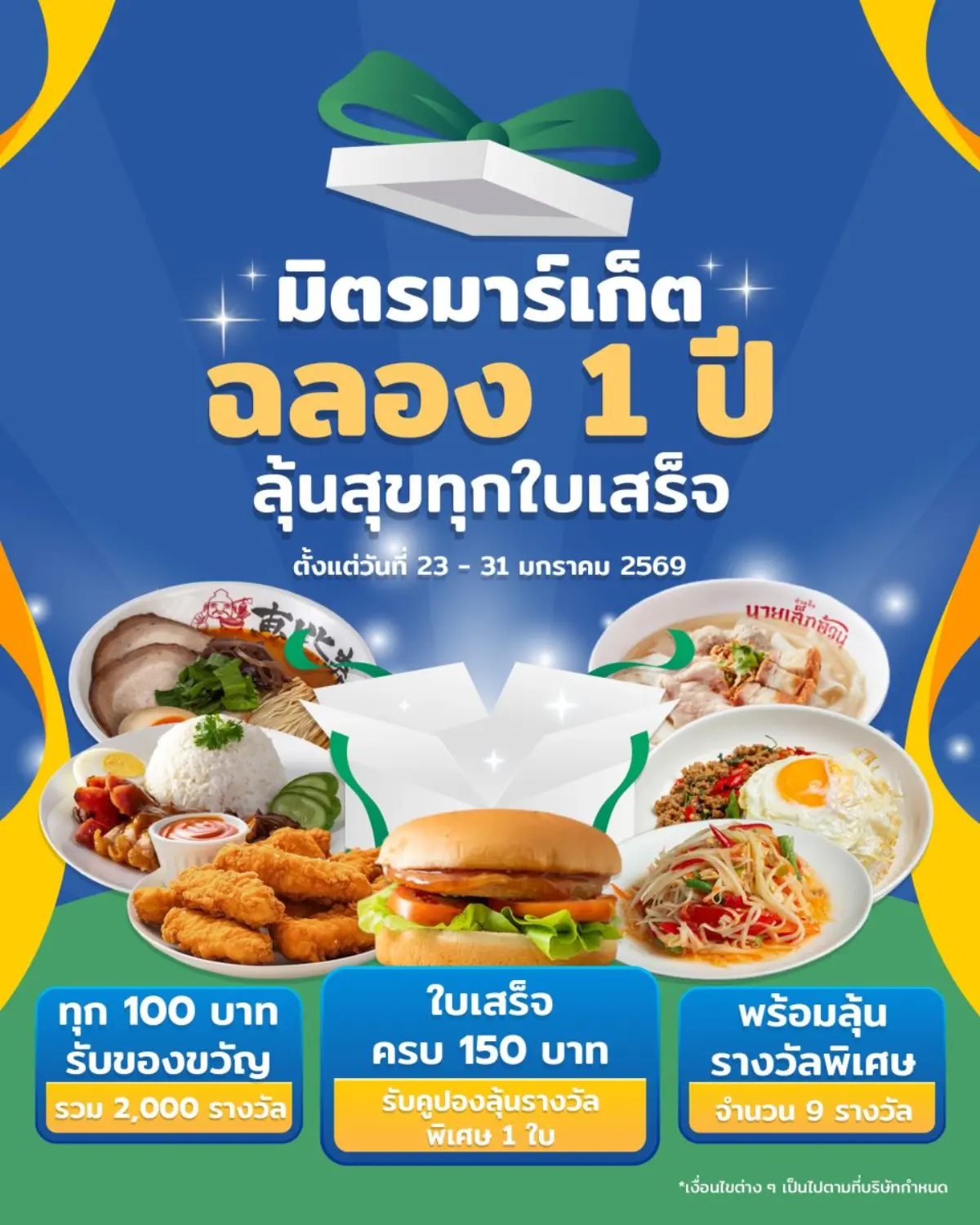 มิตรมาร์เก็ต ดอนเมือง ตลาดชุมชนขนาดใหญ่บนถนนพหลโยธิน สะอาด ทันสมัย ภายใต้คอนเซ็ปต์ “ความสุขง่าย ๆ ใกล้คุณ” ฉลองครบรอบ 1 ปี เค้าจัดใหญ่มากกก! กับแคมเปญ “มิตรมาร์เก็ต ฉลอง 1 ปี ลุ้นสุขทุกใบ...