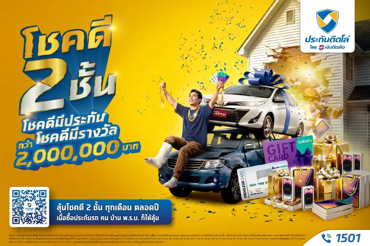 “ประกันติดโล่” โบรกเกอร์ประกันภัยที่เข้าใจคนไทยที่สุด จากกลุ่ม Tidlor Holdings (TIDLOR) เปิดตัวแคมเปญใหญ่รับปีม้าไฟ “โชคดี 2 ชั้น โชคดีมีประกัน โชคดีมีรางวัล” ชวนเปลี่ยนความเสี่ยงให้กลายเป็น...