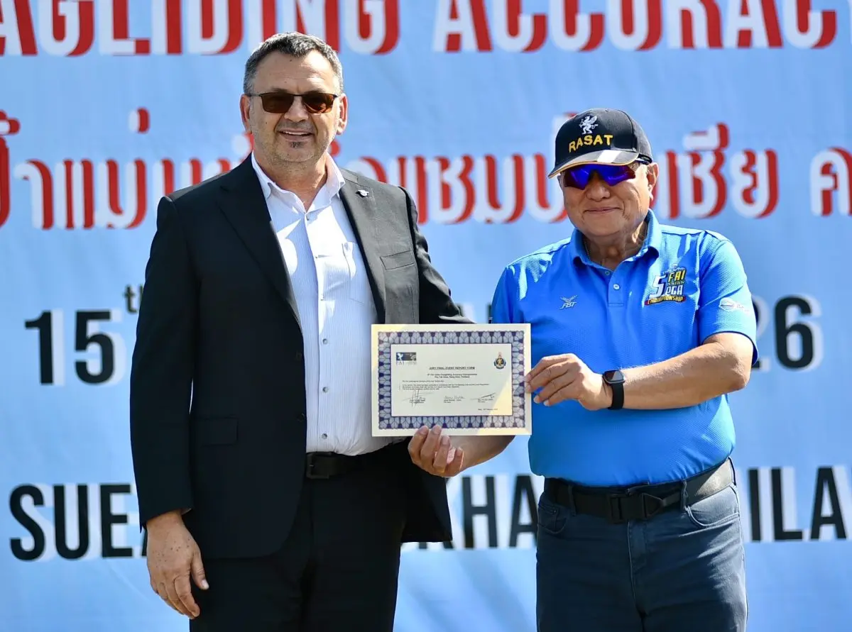 5th FAI Asian Paragliding Accuracy Championship ณ สนามกีฬาทางอากาศชั่วคราวผาตากเสื้อ อำเภอสังคม จังหวัดหนองคาย ระหว่างวันที่ 7 – 15 กุมภาพันธ์ 2569 ทีมร่มร่อนไทย สร้างชื่อเสียงให้ประเทศ...