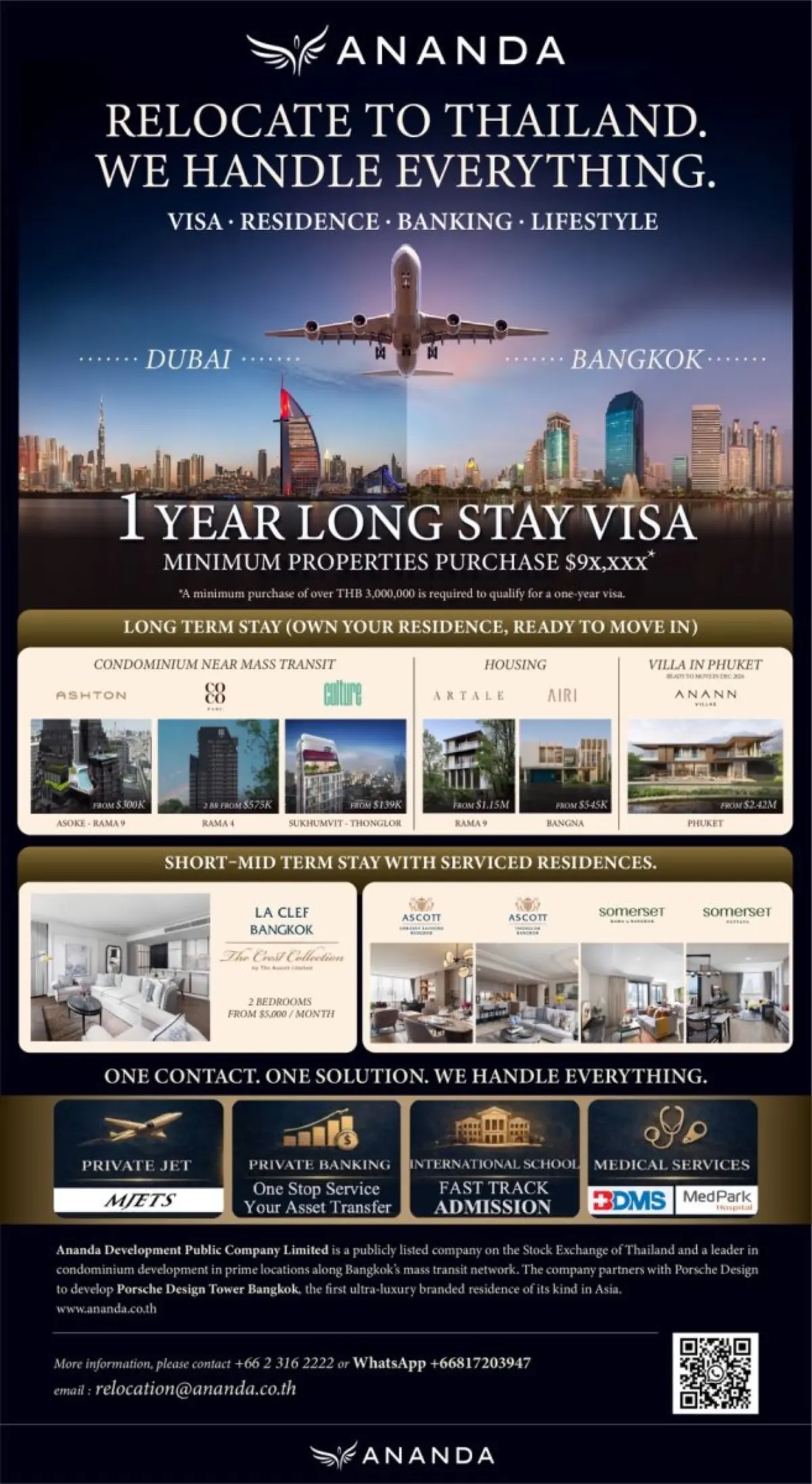 อนันดาฯ เปิดตัว “Ananda Relocation Services” ดันกรุงเทพฯ สู่ฮับการอยู่อาศัยใหม่ของเอเชีย พร้อมบริการครบวงจร One Stop Service ตอบโจทย์ครอบครัวและนักลงทุนต่างชาติ