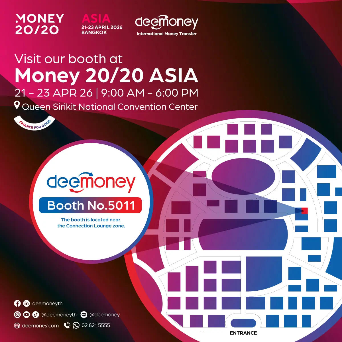 DeeMoney, Thailand’s largest fintech in the cross-border payments sector, today announced its strategic participation in Money20/20 Asia 2026. Taking place from April 21–23 at the Queen...