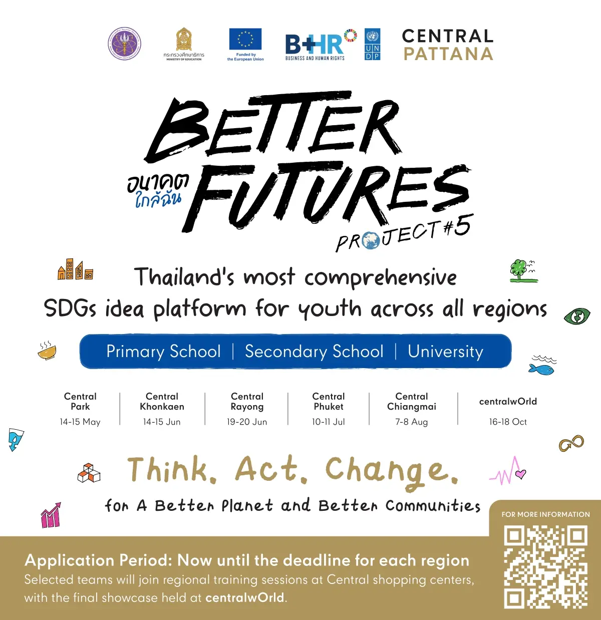 A Platform to Empower Thai Youth and Drive SDGs into Real Action Central Pattana Public Company Limited, Thailand’s leading sustainable real estate developer under the vision “Imagining...