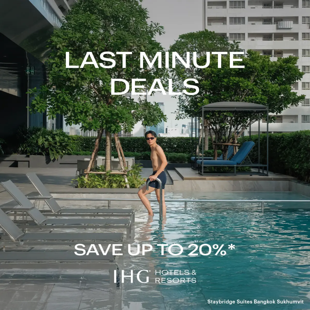 Book within three days before arrival and enjoy up to 15% off, plus an additional 5% savings for IHG One Rewards members with our Last Minute Deals. Studio Suites start from THB 3,279++ per night...