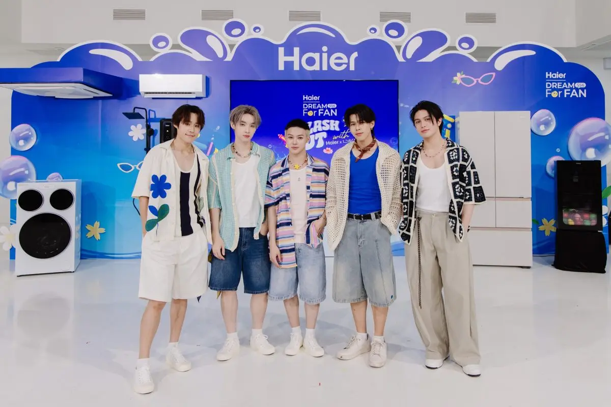 ระเบิดความฮอตแบบตัวแด๊ด! เมื่อ 5 หนุ่ม LYKN บุก Haier Dream For Fan SS6: Splash Out with Haier x LYKN เสิร์ฟทั้งความหล่อ ความน่ารัก และพลังความปังแบบไม่พัก แถมควงน้อง LYKYOU มาสคอตคู่ใจมา...