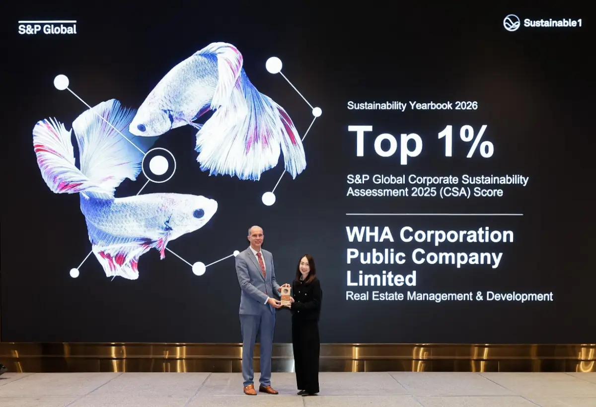 บริษัท ดับบลิวเอชเอ คอร์ปอเรชั่น จำกัด (มหาชน) หรือ WHA Group ตอกย้ำความเป็นผู้นำด้านความยั่งยืนในระดับสากล หลังได้รับการจัดอันดับเป็นบริษัทอันดับ 1 ของโลก (Top 1%) ...