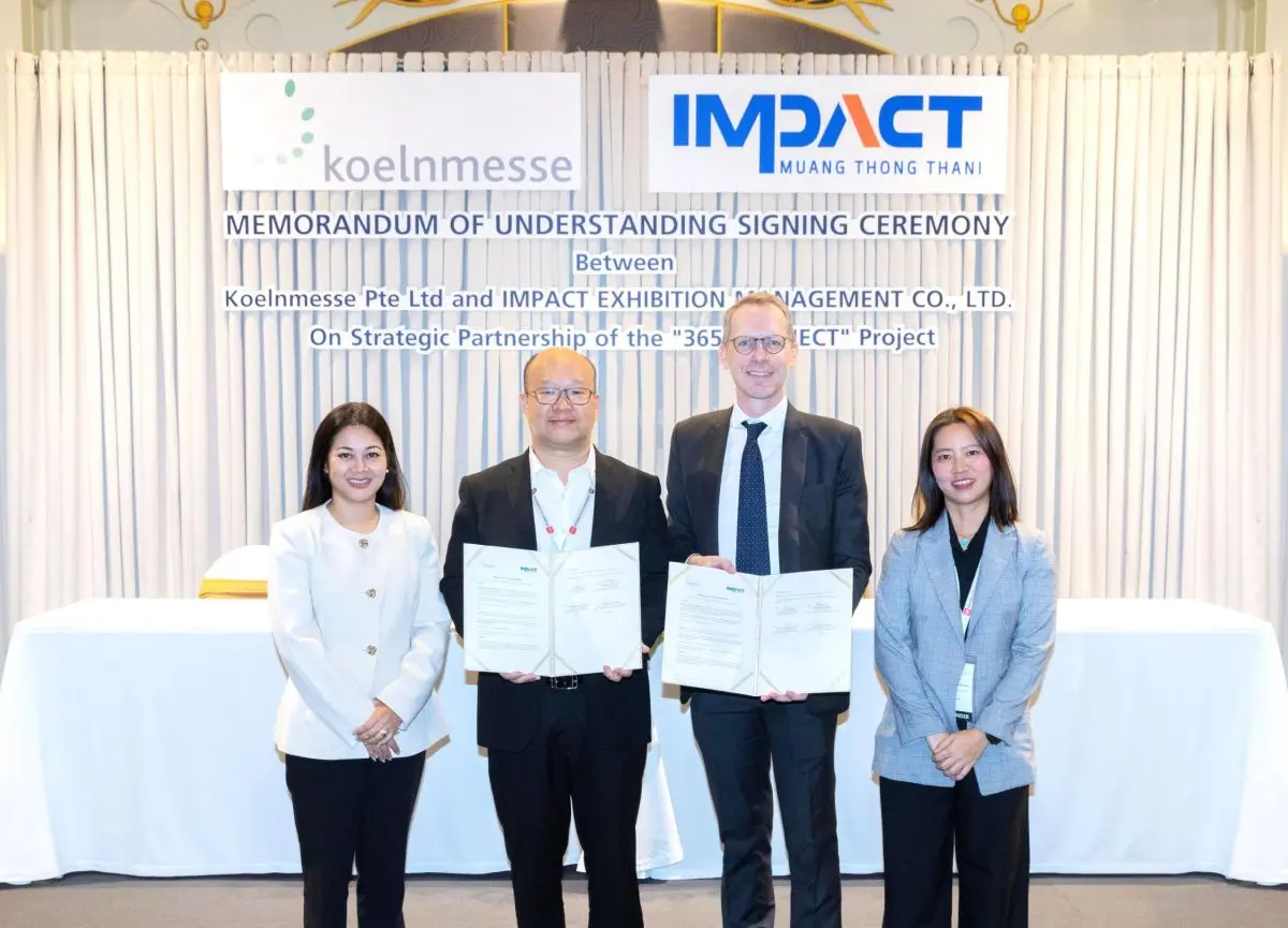 Mr. Paul Kanjanapas, Chief Executive Officer of IMPACT Exhibition Management Co., Ltd. (Second from the left,) and Mr. Mathias Küpper, Managing Director and Regional President Asia-Pacific...