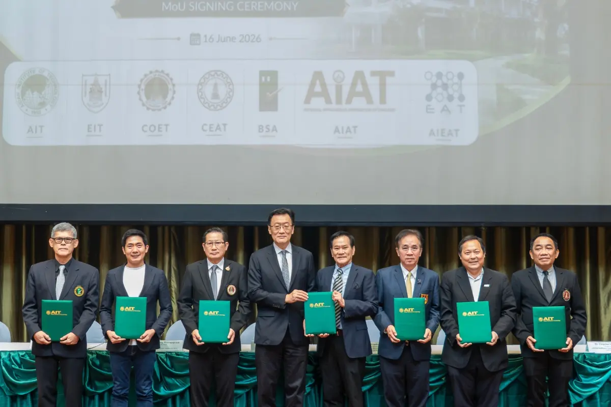 The Asian Institute of Technology (AIT) has signed a landmark Memorandum of Understanding (MoU) with six leading Thai professional organizations to accelerate the development of an AI-ready...