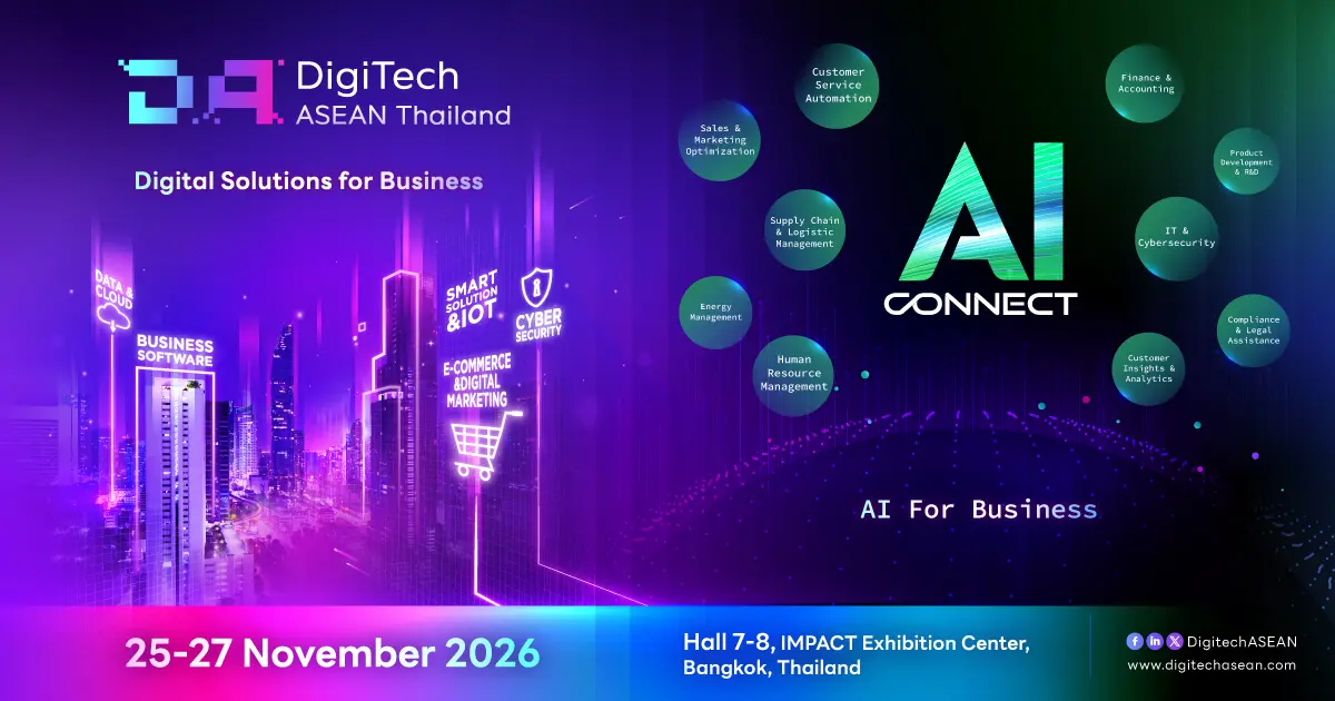 DigiTech ASEAN Thailand & AI Connect 2026, the premier international exhibition and business networking platform for digital business solutions, is making a grand return. The event will...