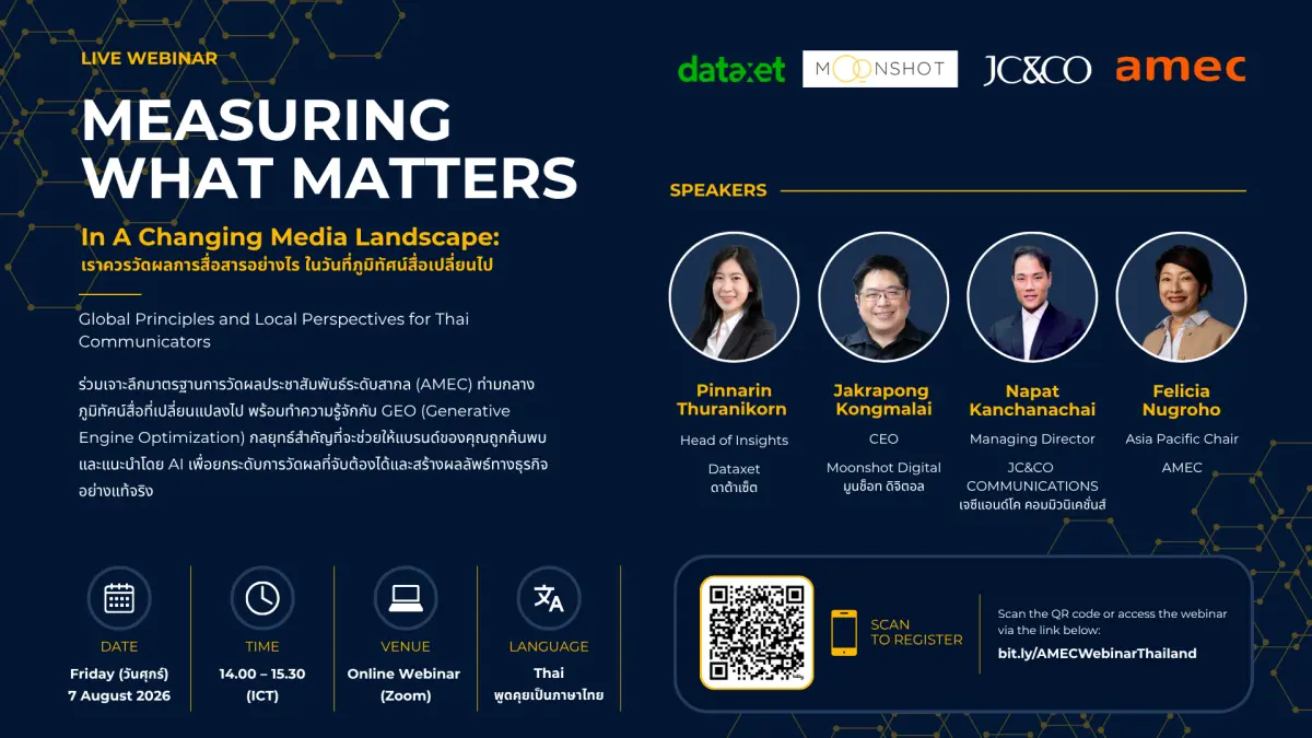 AMEC ผนึกเอเจนซีชั้นนำ เปิดเวที “Measuring What Matters” ถอดรหัสวัดผลการสื่อสารยุคใหม่ ในวันที่ภูมิทัศน์สื่อเปลี่ยนไป