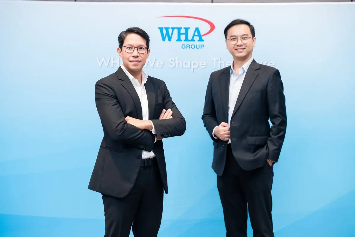 Mr. Akarin Prathuangsit (left), Chief Executive Officer, and Mr. Prapon Chinudomsub (right), Chief Financial Officer of WHA Utilities and Power Public Company Limited (WHAUP), Thailand’s...