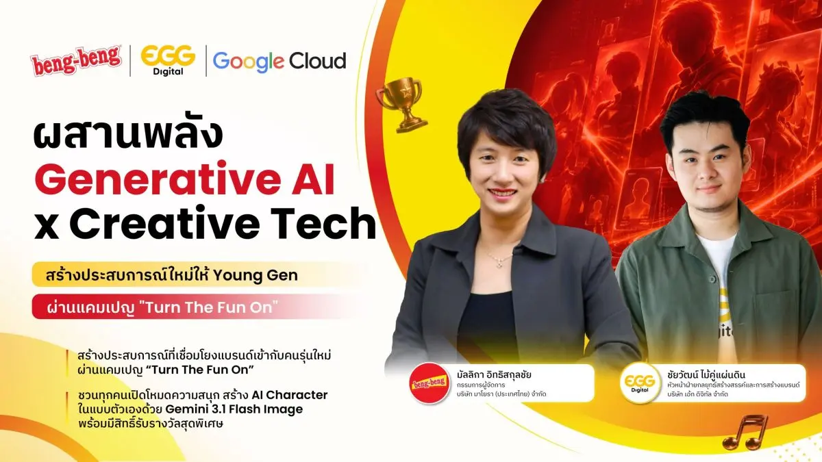 เมื่อผู้บริโภคยุคใหม่ไม่ได้ต้องการเป็นเพียงผู้รับสาร แต่ต้องการมีส่วนร่วมและแสดงออกความเป็นตัวเองผ่านสิ่งที่สนใจ “เบงเบง” (beng-beng) จึงร่วมมือกับ “เอ้ก ดิจิทัล” (EGG Digital) และ “กูเกิล...