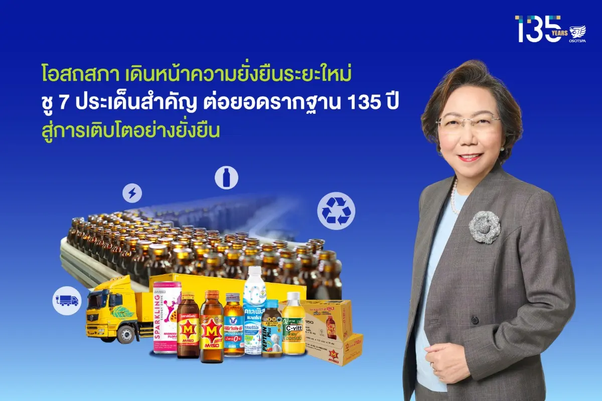 ในวาระครบรอบ 135 ปี บริษัท โอสถสภา จำกัด (มหาชน) หรือ OSP ประกาศกลยุทธ์และเป้าหมายด้านความยั่งยืนระยะที่ 2ปี 2026–2030 ภายใต้ OSP Sustainability Purpose & 2030 Targets ต่อยอดรากฐานองค์กรสู่การ...