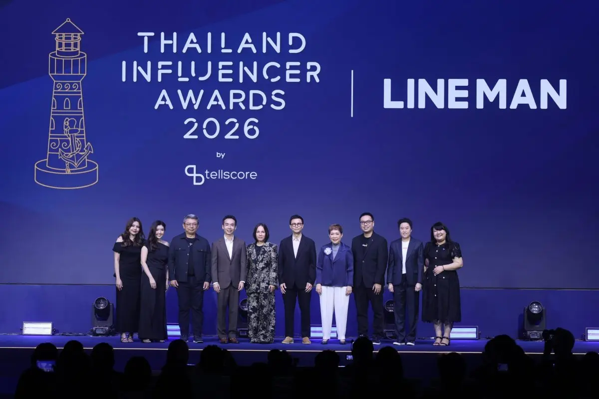 บริษัท เทลสกอร์ จำกัด (Tellscore) แพลตฟอร์ม Influencer Marketing สัญชาติไทย จัดงาน Thailand Influencer Awards 2026 by Tellscore ณ Grande Centre Point Lumphini โดยปีนี้ LINE MAN...